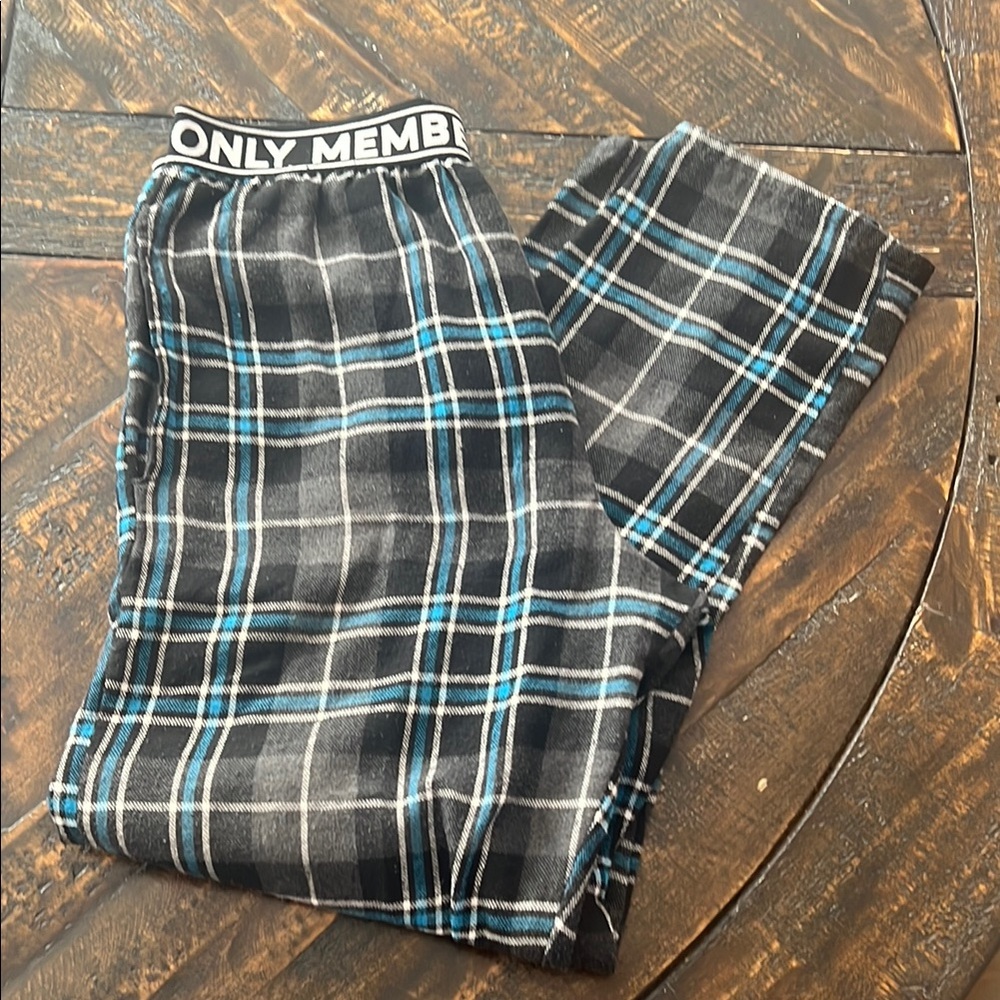 Plaid Pajama Pants with Elastic Waistband
